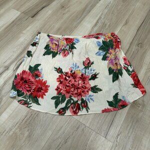 Anthropologie‎ Otis & Maclain Size S Floral Boho Small Pink Red Flowers Skirt